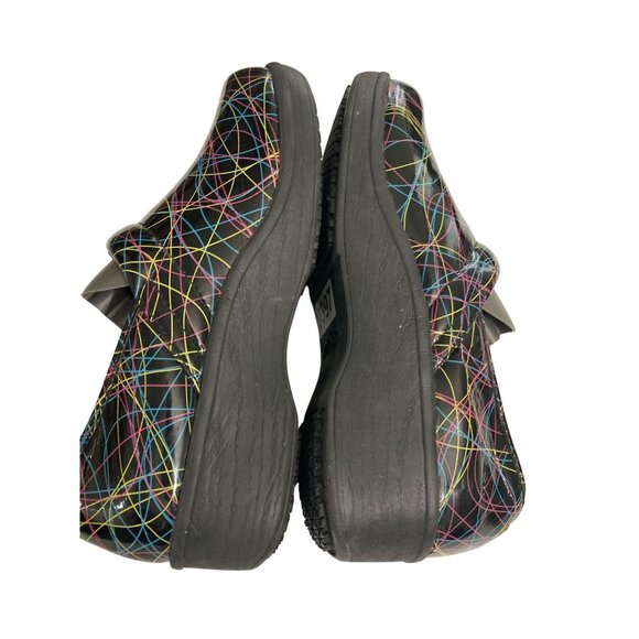 SafeTStep Womens 6.5 Black Colorful Abstract Design Slip-On Work Shoes - Picture 6 of 7